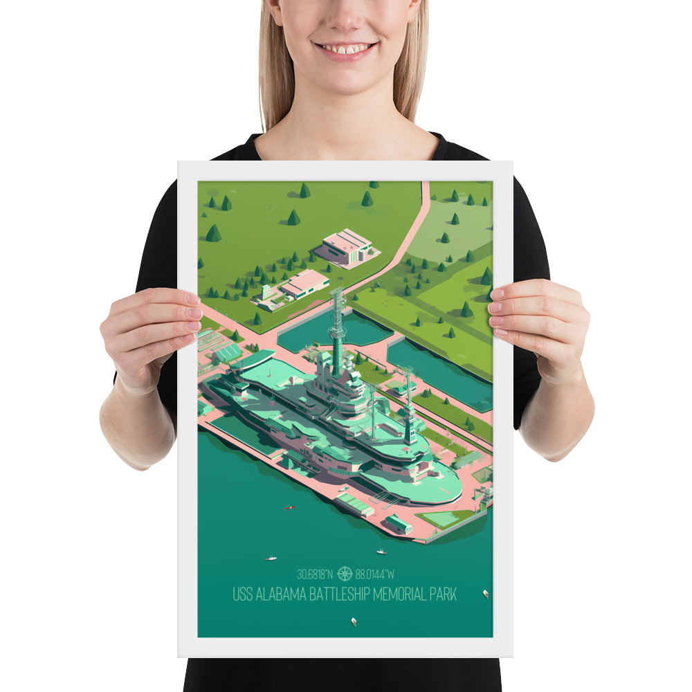 Alabama - USS Alabama Battleship Memorial Park (Framed Poster)