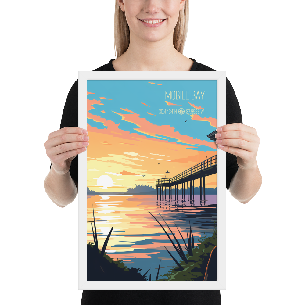 Alabama - Mobile Bay (Framed Poster)