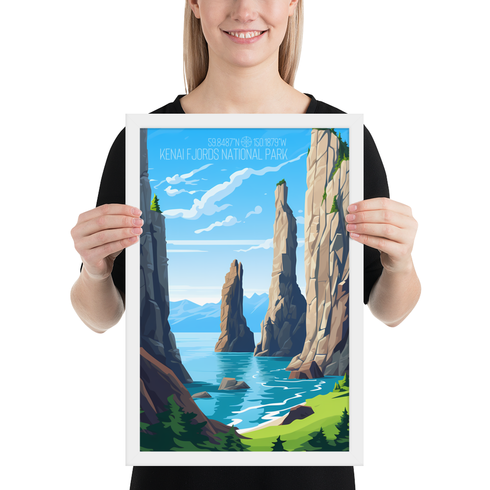 Alaska - Kenai Fjords National Park (Framed poster)