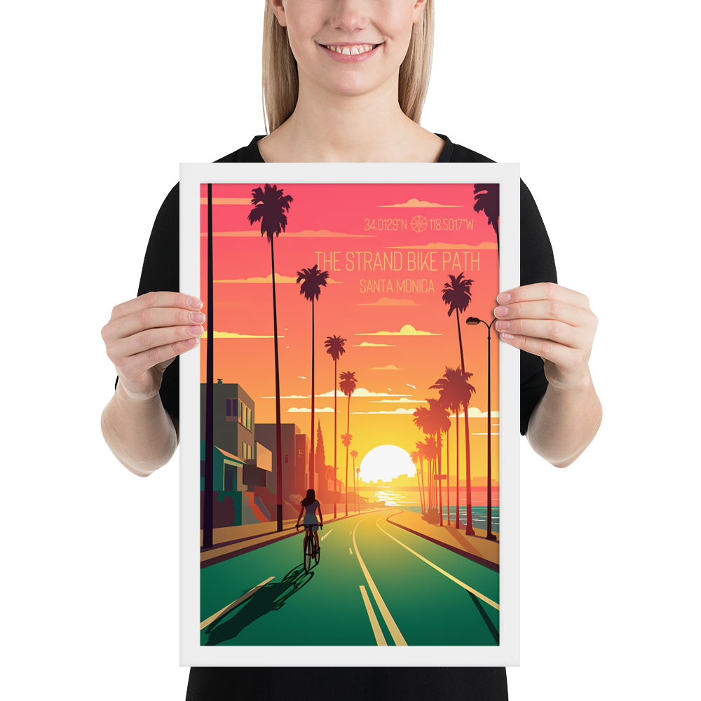 California - The Strand Bike Path - Santa Monica (Framed poster)