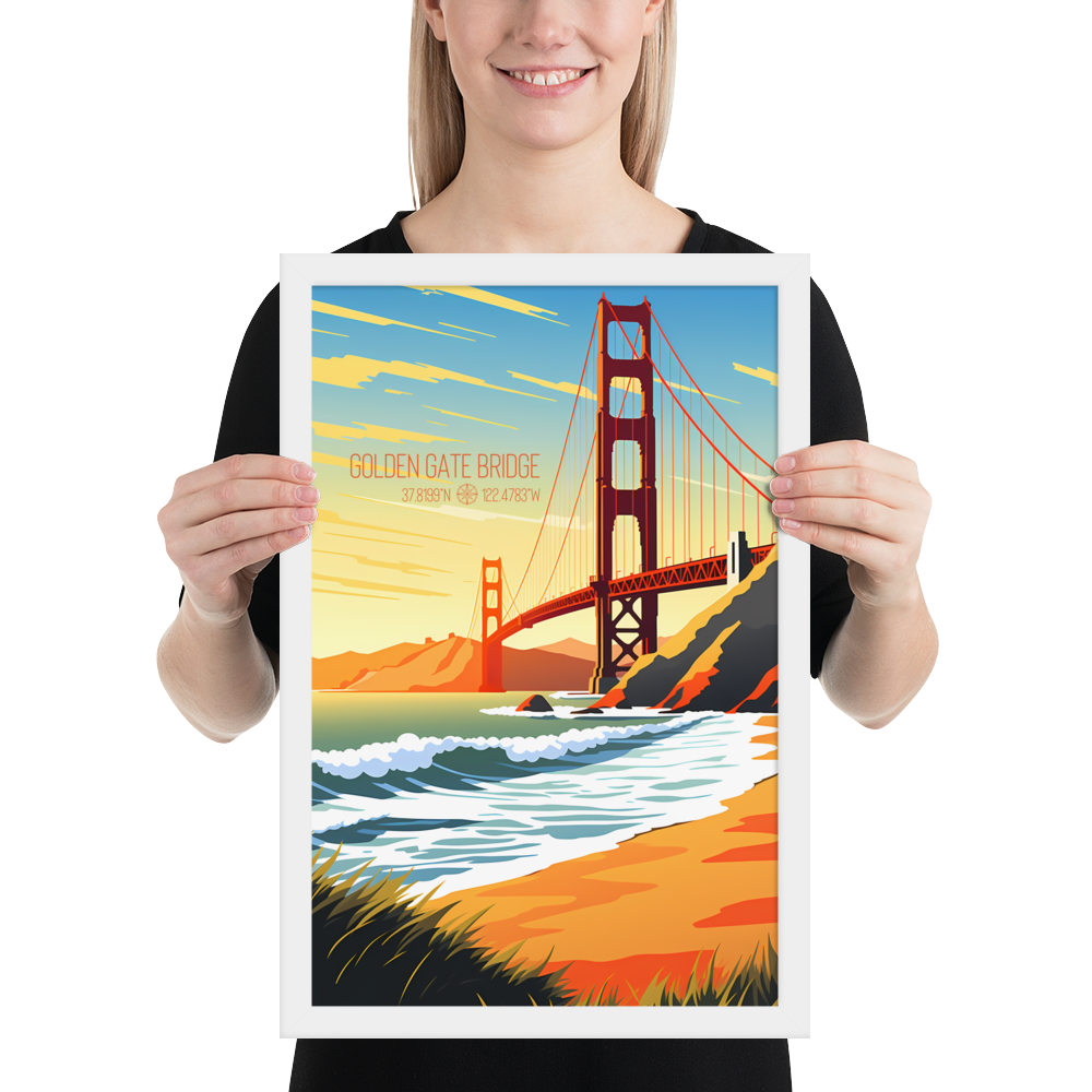 California - Golden Gate Bridge (Framed poster)