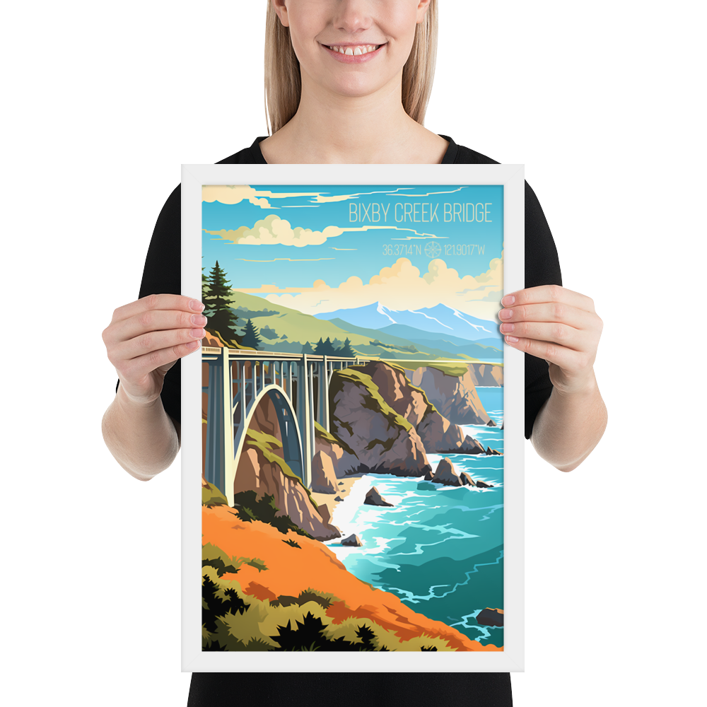 California - Bixby Creek Bridge (Framed poster)