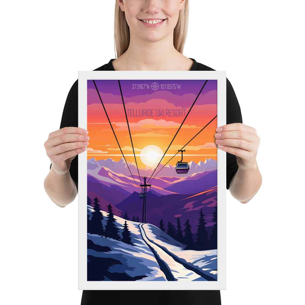 Colorado - Telluride Ski Resort (Framed poster)