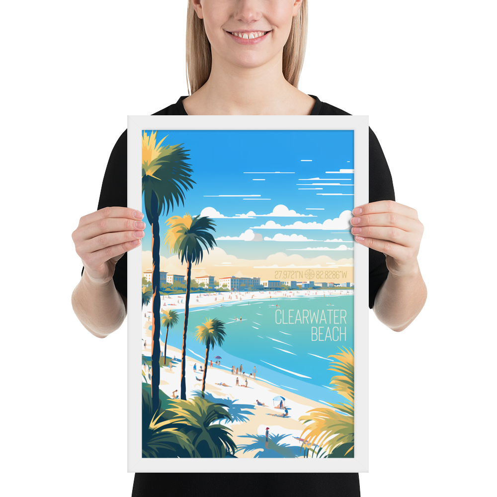 Florida - Clearwater Beach (Framed poster)