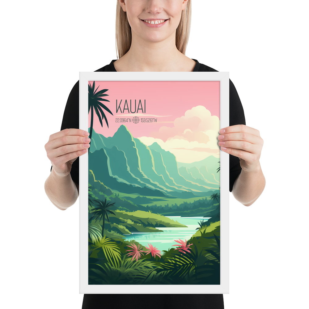 Hawaii - Kauai (Framed poster)