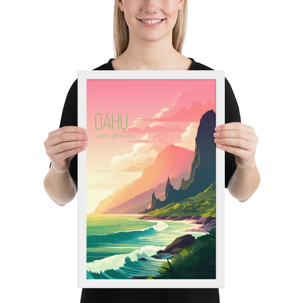 Hawaii - Oahu (Framed poster)