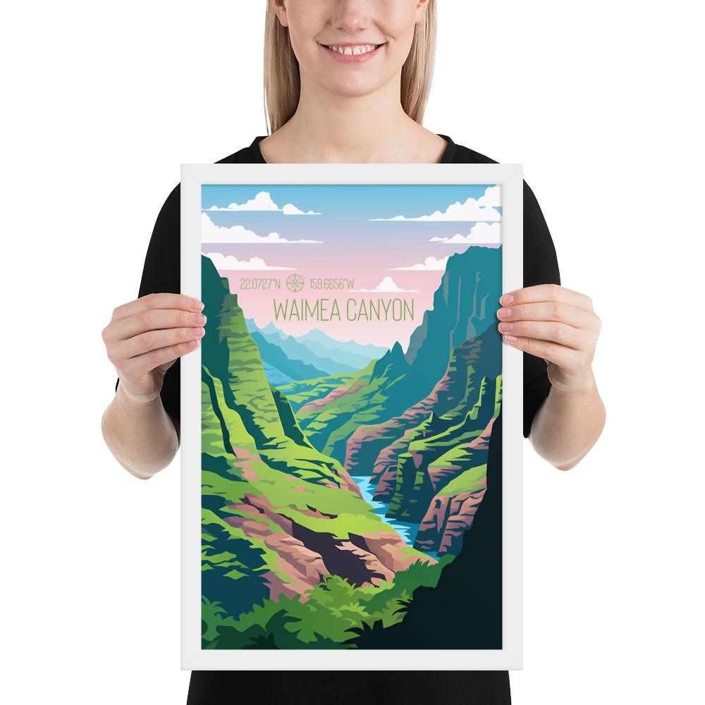 Hawaii - Waimea Canyon (Framed poster)