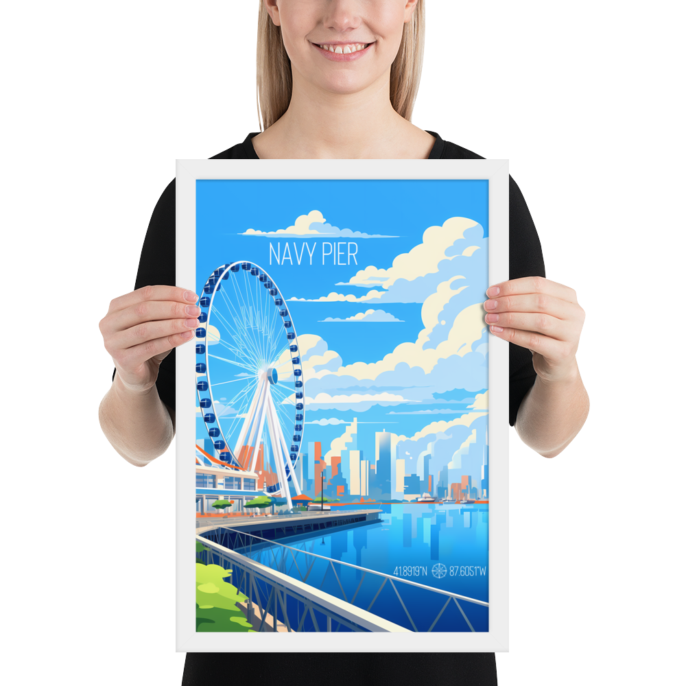 Illinois - Navy Pier (Framed poster)