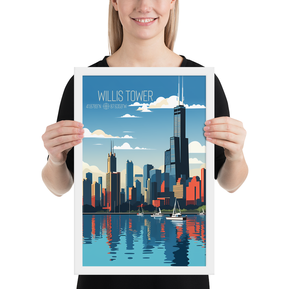 Illinois - Willis Tower (Framed poster)