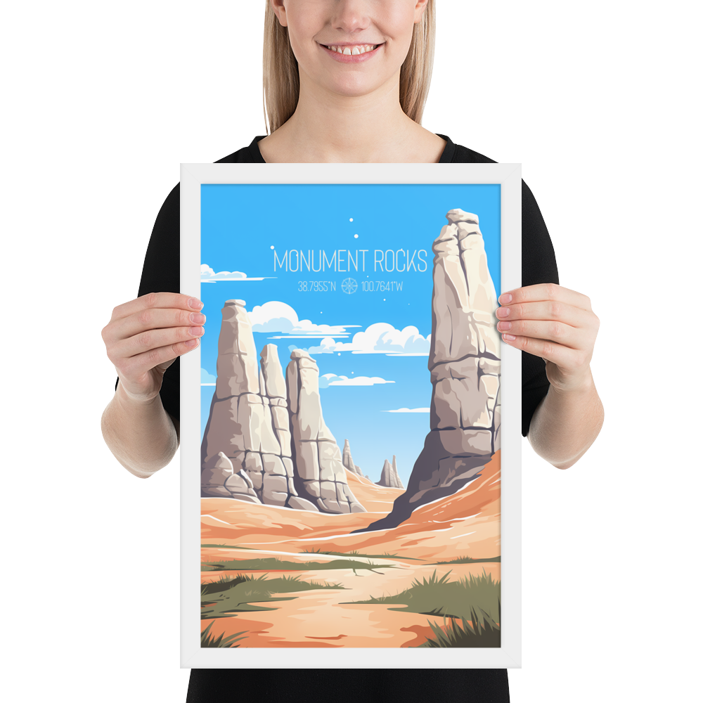 Kansas - Monument Rocks (Framed poster)