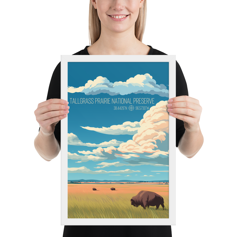 Kansas - Tallgrass Prairie National Preserve (Framed poster)