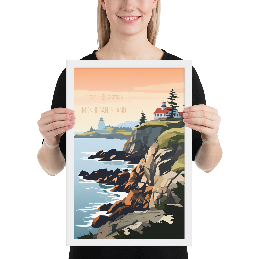 Maine - Monhegan Island (Framed poster)