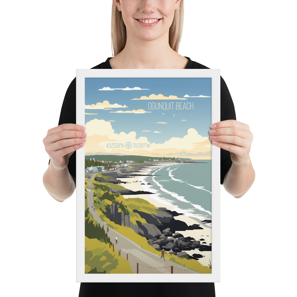 Maine - Ogunquit Beach (Framed poster)