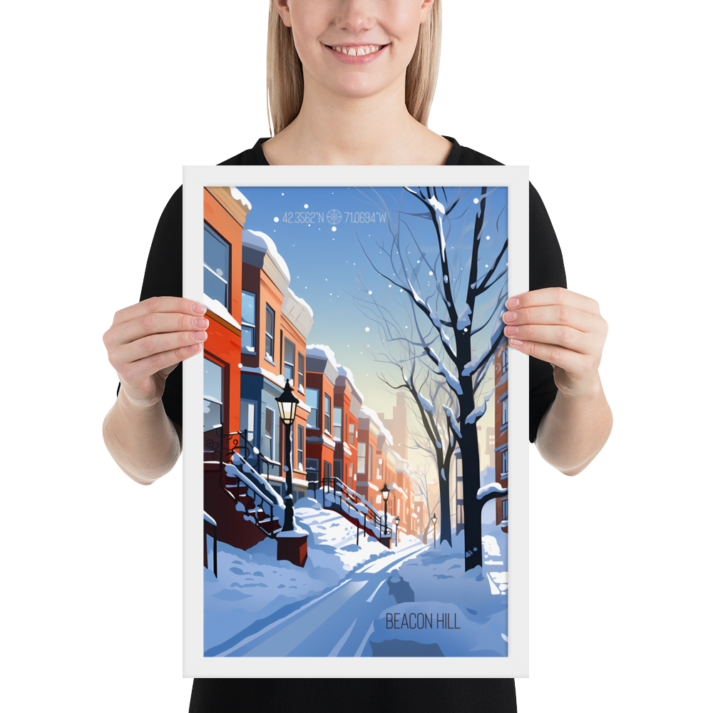 Massachusetts - Beacon Hill (Framed poster)