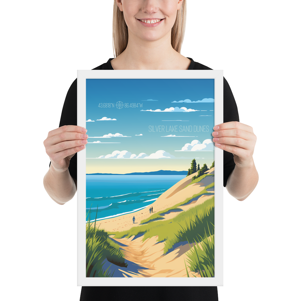 Michigan - Silver Lake Sand Dunes (Framed poster)