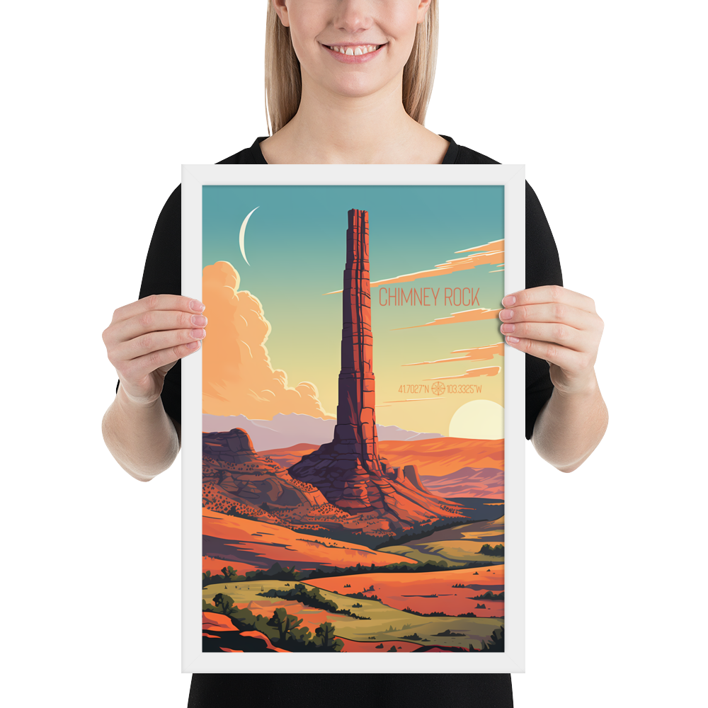 Nebraska - Chimney Rock (Framed poster)