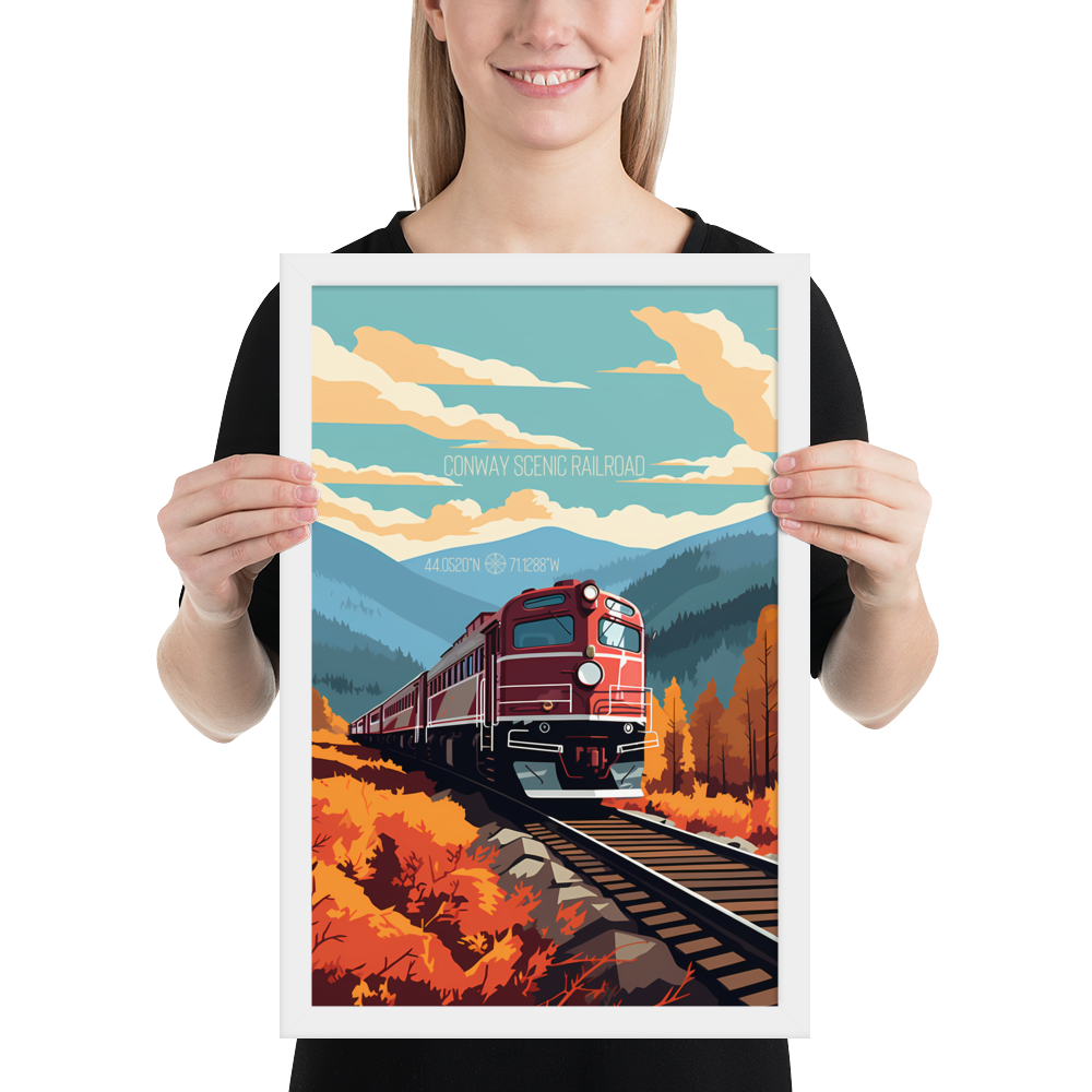 New Hampshire - Conway Scenic Railroad (Framed poster)