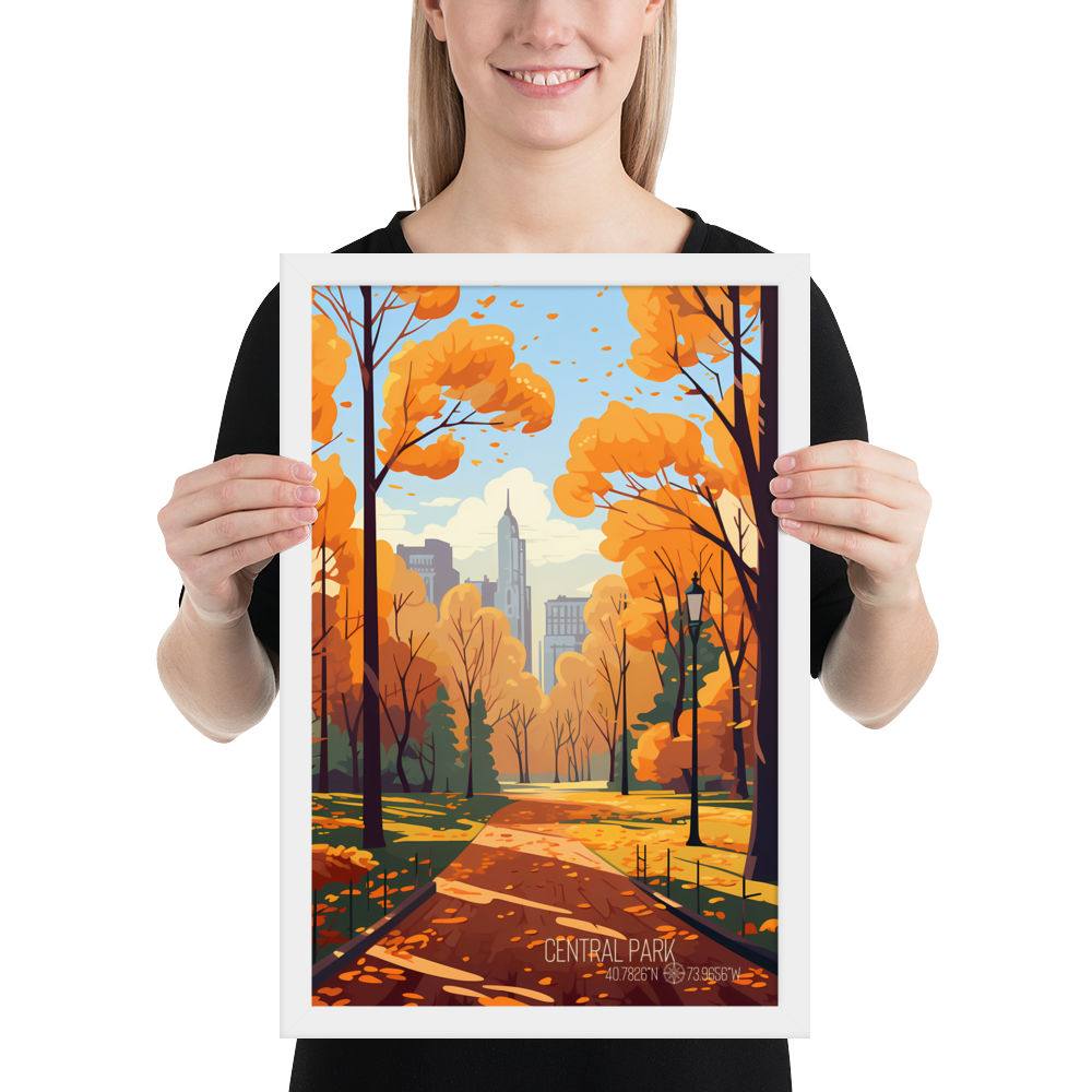 New York - Central Park Autumn (Framed poster)