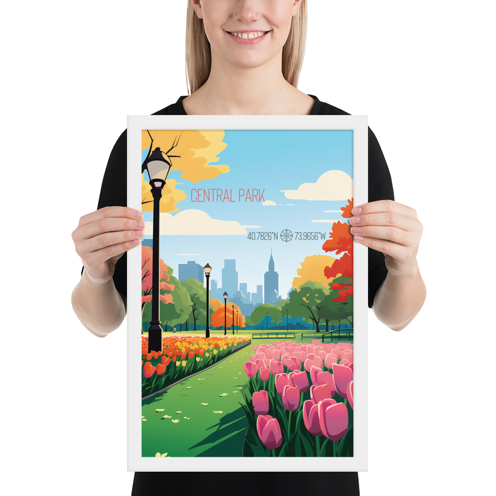 New York - Central Park Spring (Framed poster)