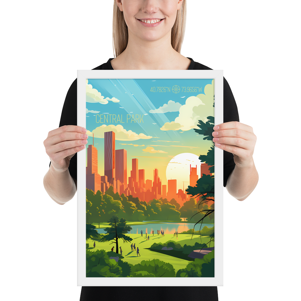 New York - Central Park Summer (Framed poster)