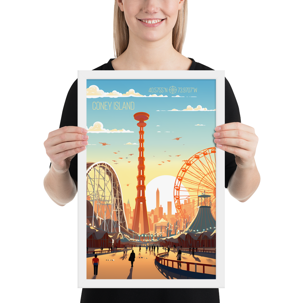 New York - Coney Island (Framed poster)