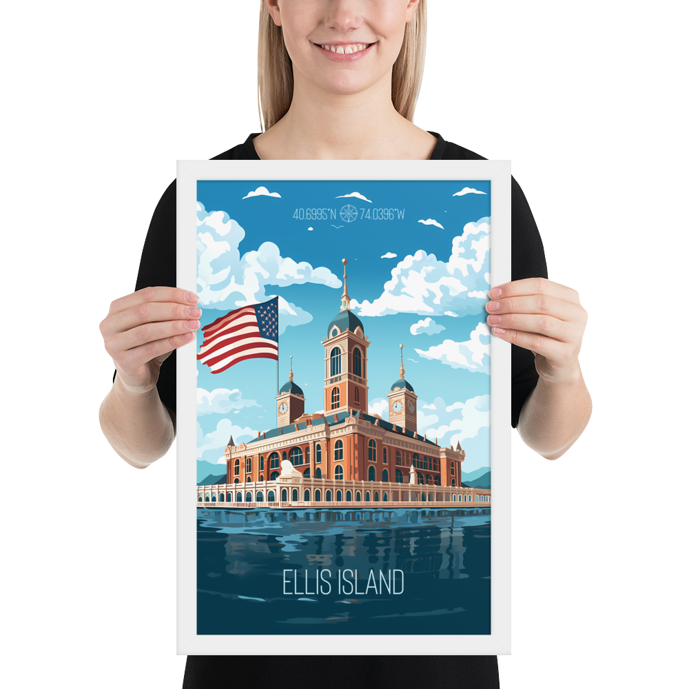 New York - Ellis Island (Framed poster)