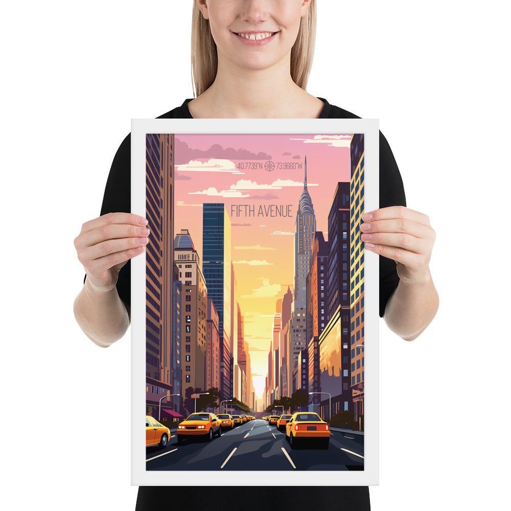 New York - Fifth Avenue (Framed poster)