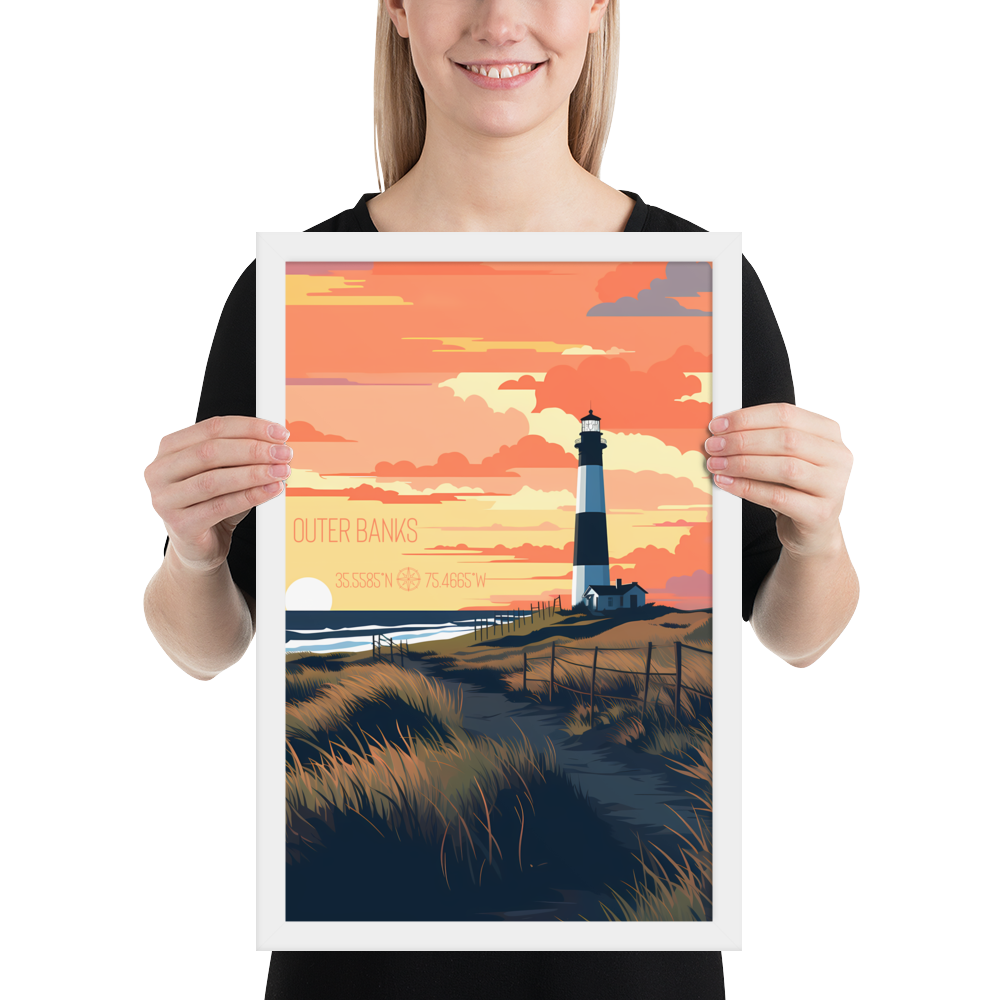 North Carolina - Outer Banks (Framed poster)