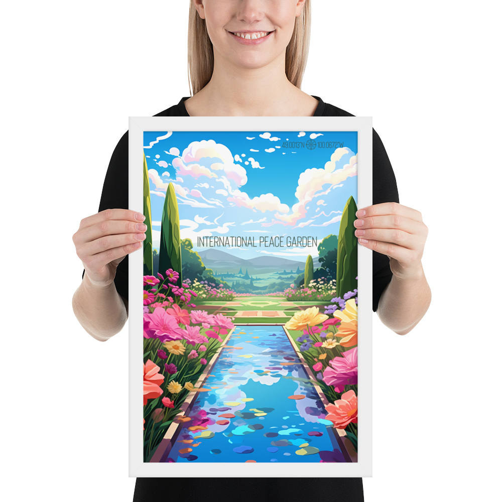 North Dakota - International Peace Garden (Framed poster)