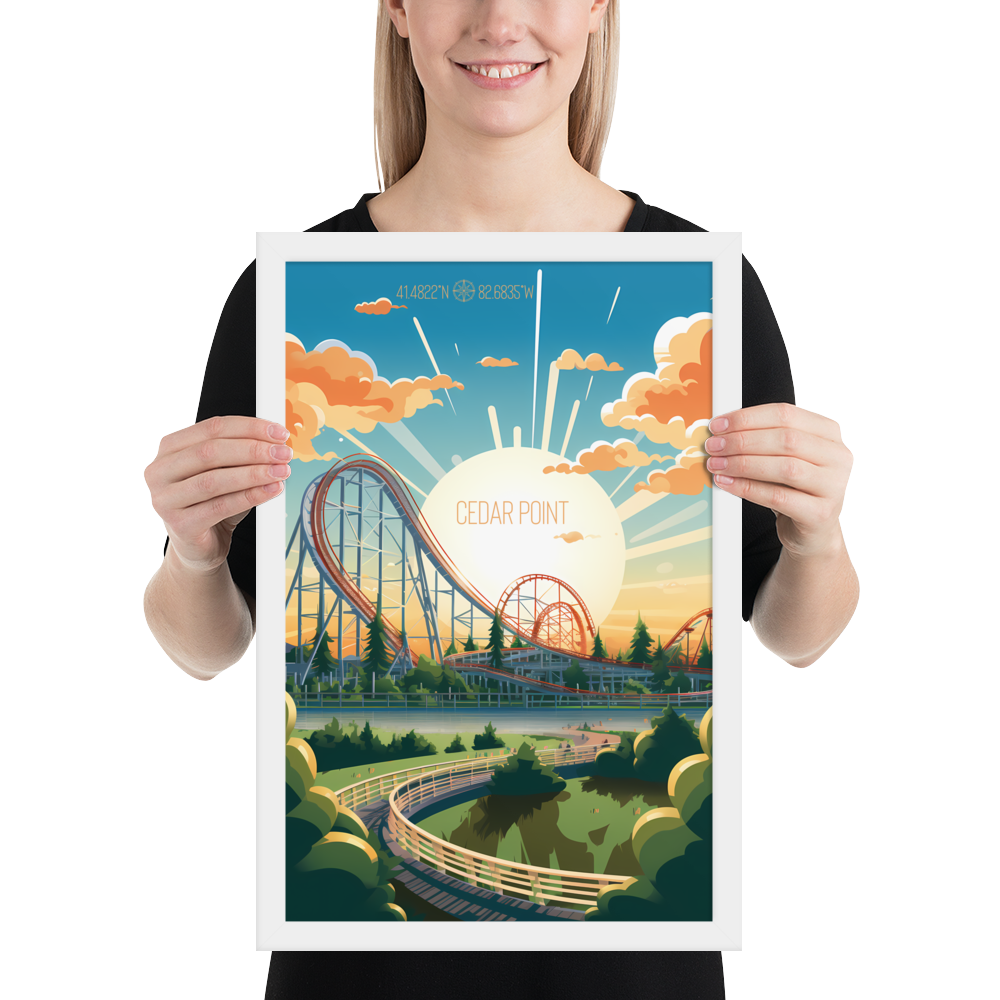 Ohio - Cedar Point Amusement Park (Framed poster)