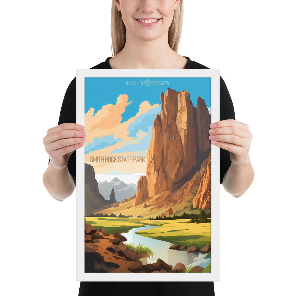 Oregon - Smith Rock State Park (Framed poster)