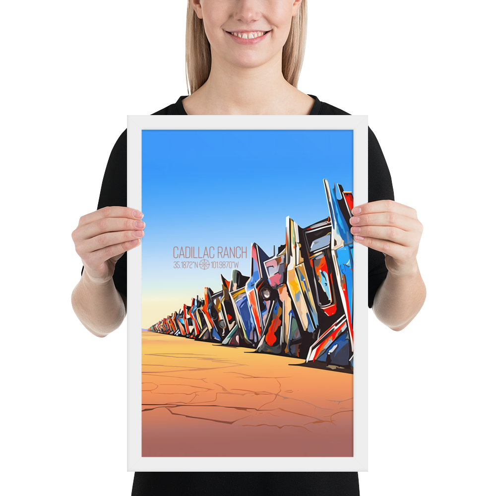 Texas - Cadillac Ranch (Framed poster)