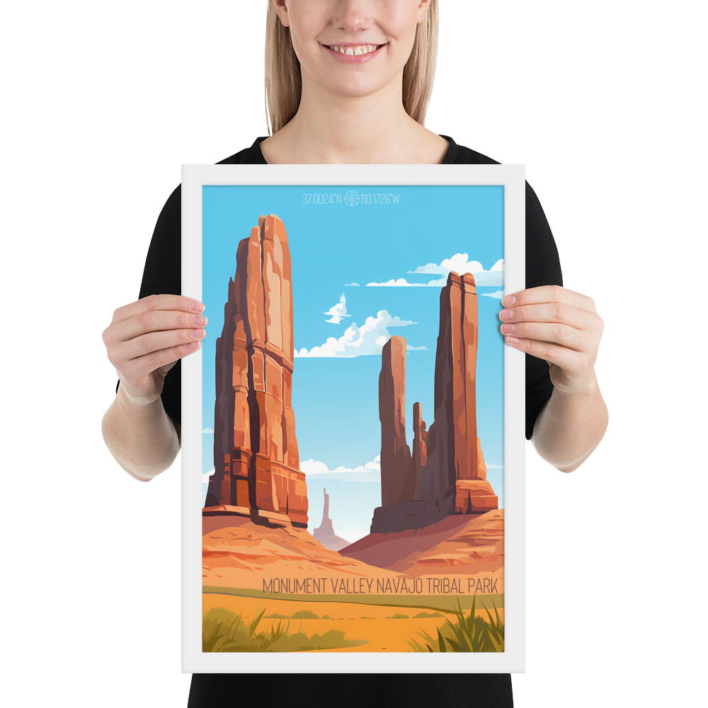 Utah - Monument Valley Navajo Tribal Park (Framed poster)