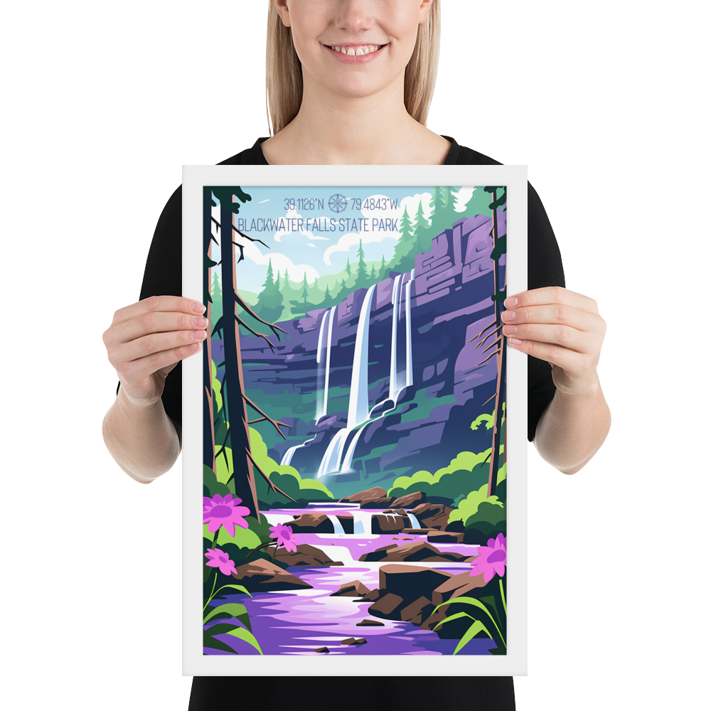 West Virginia - Blackwater Falls State Park (Framed poster)