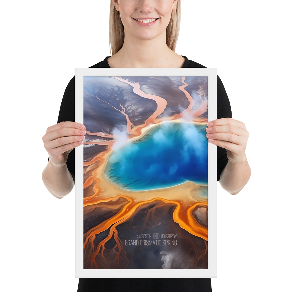 Wyoming - Grand Prismatic Spring (Framed poster)