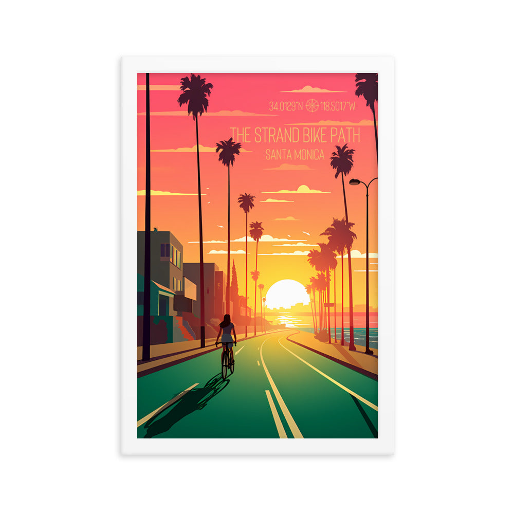 California - The Strand Bike Path - Santa Monica (Framed poster)