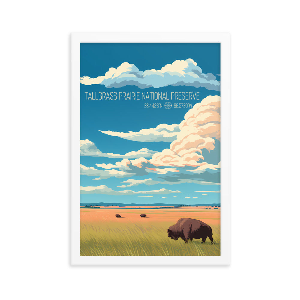 Kansas - Tallgrass Prairie National Preserve (Framed poster)