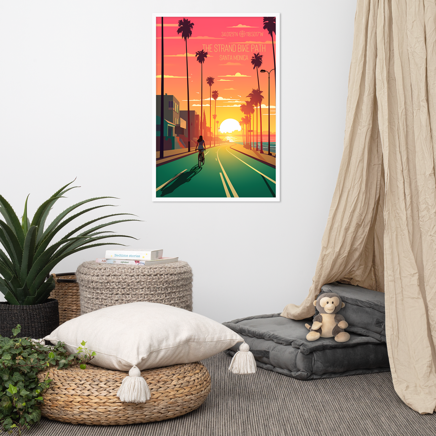 California - The Strand Bike Path - Santa Monica (Framed poster)