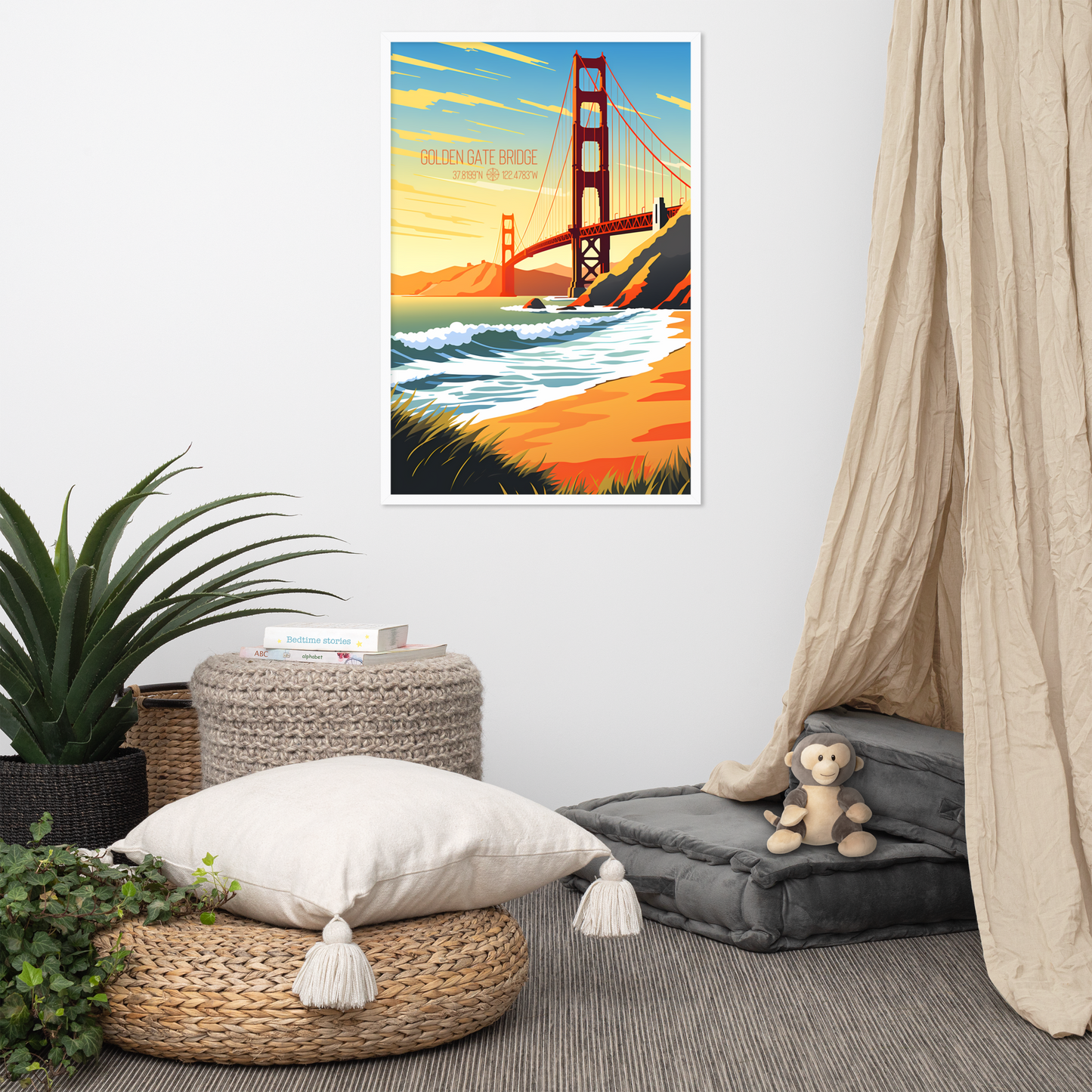 California - Golden Gate Bridge (Framed poster)