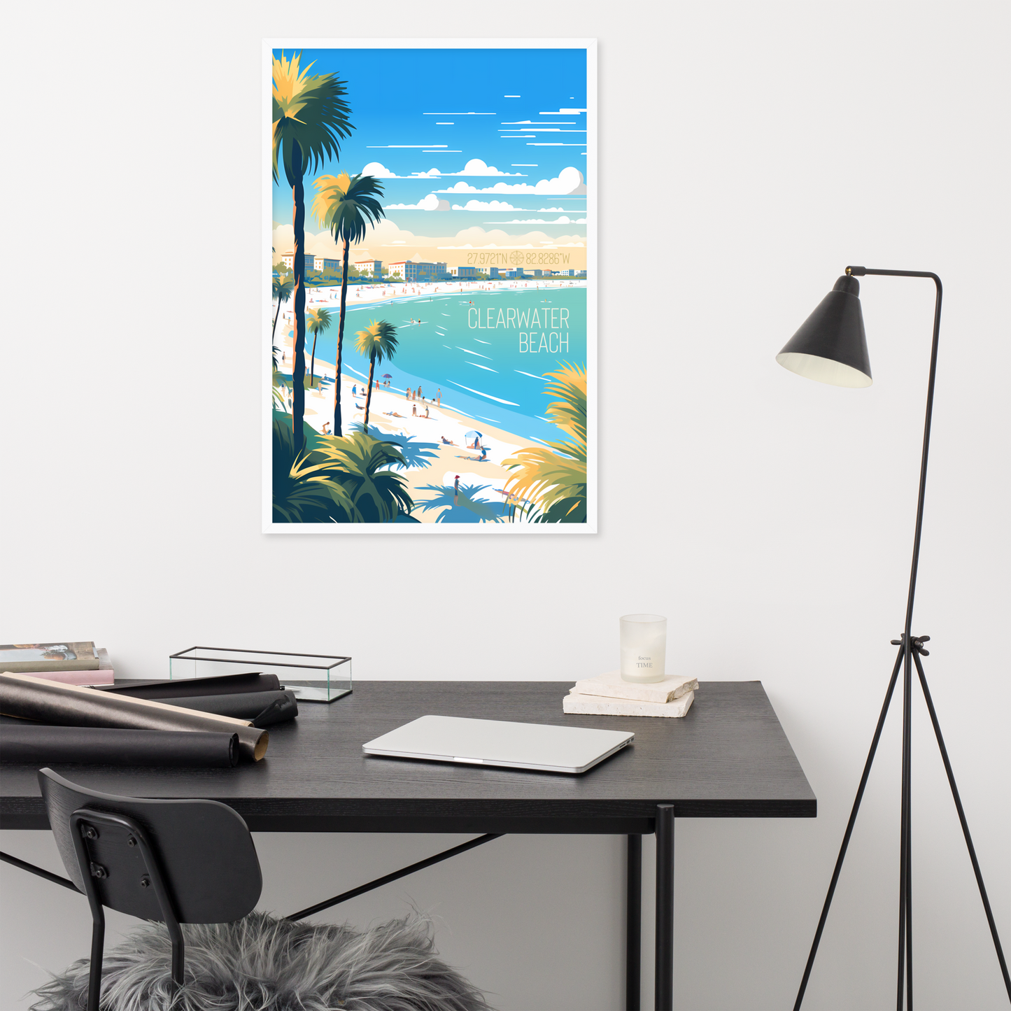 Florida - Clearwater Beach (Framed poster)