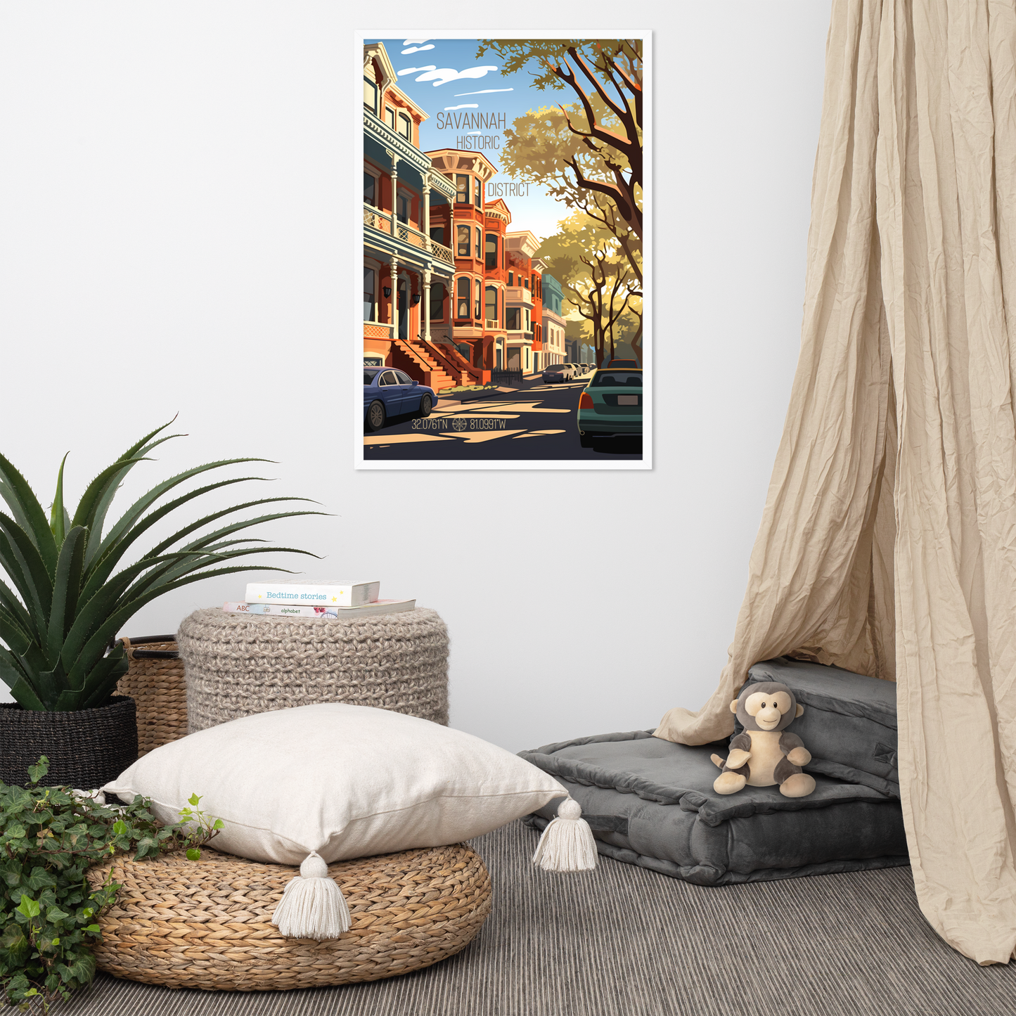 Georgia - Savannah Historic District (Framed poster)