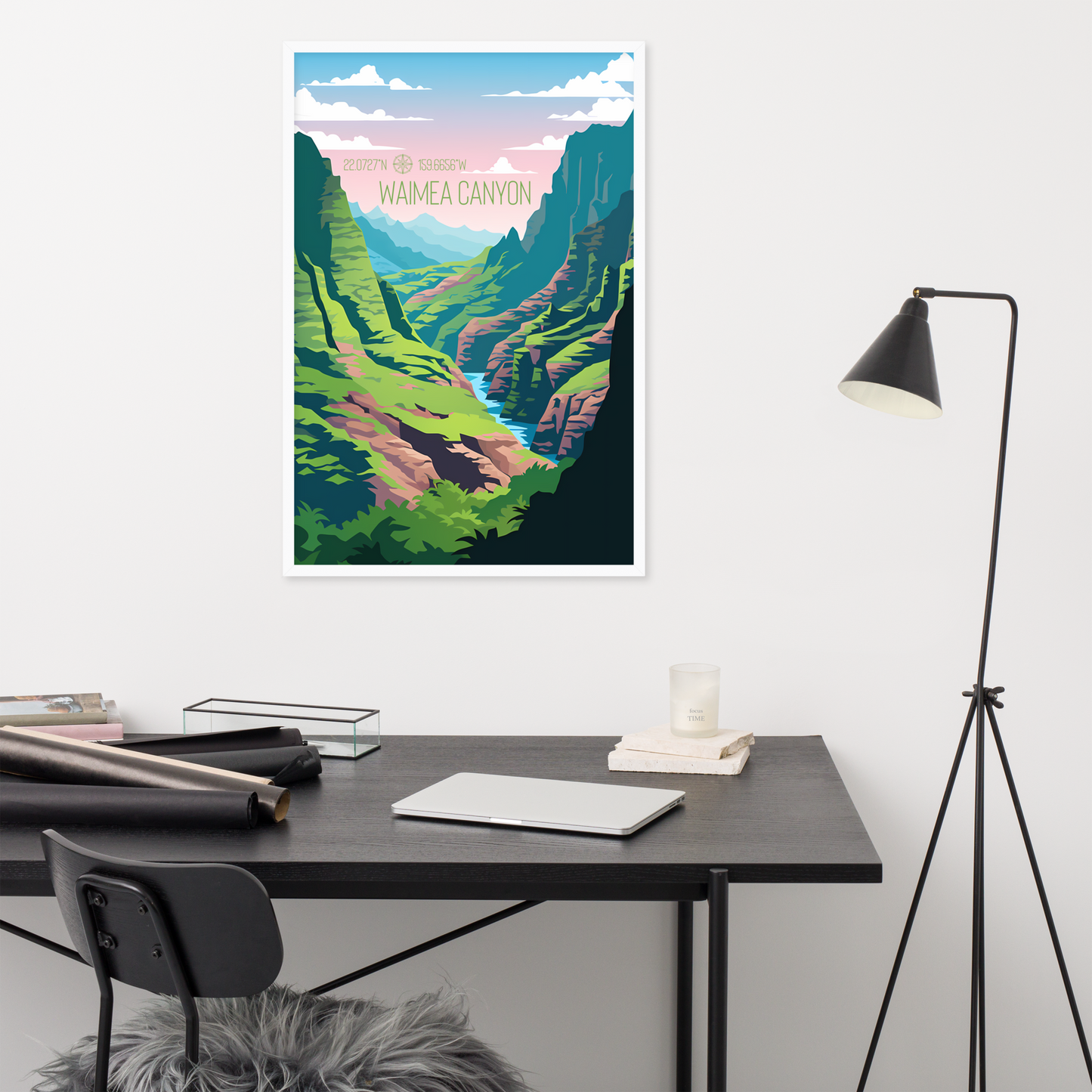 Hawaii - Waimea Canyon (Framed poster)