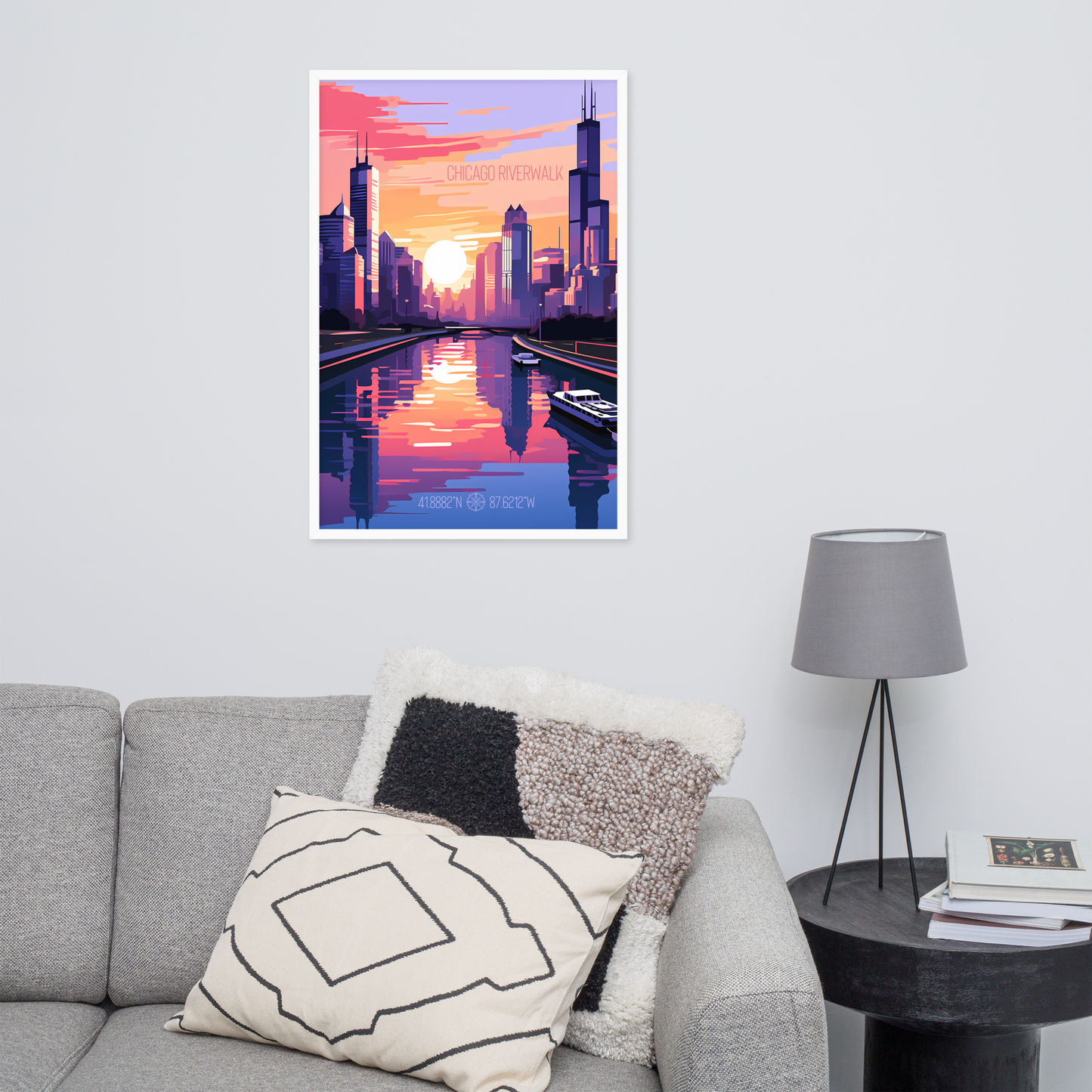 Illinois - Chicago Riverwalk (Framed poster)