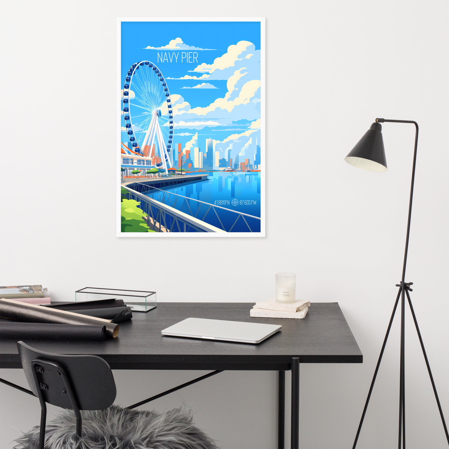 Illinois - Navy Pier (Framed poster)