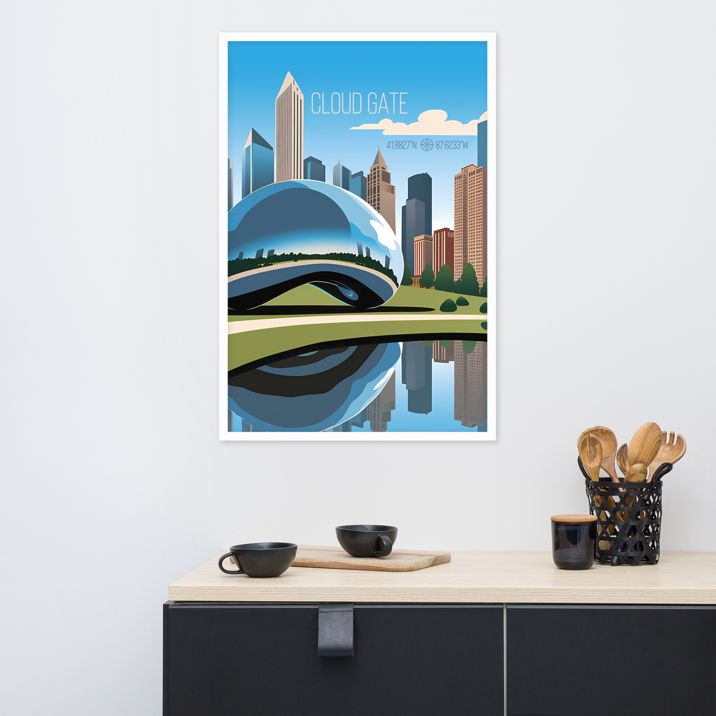 Illinois - Cloud Gate or "The Bean" (Framed poster)