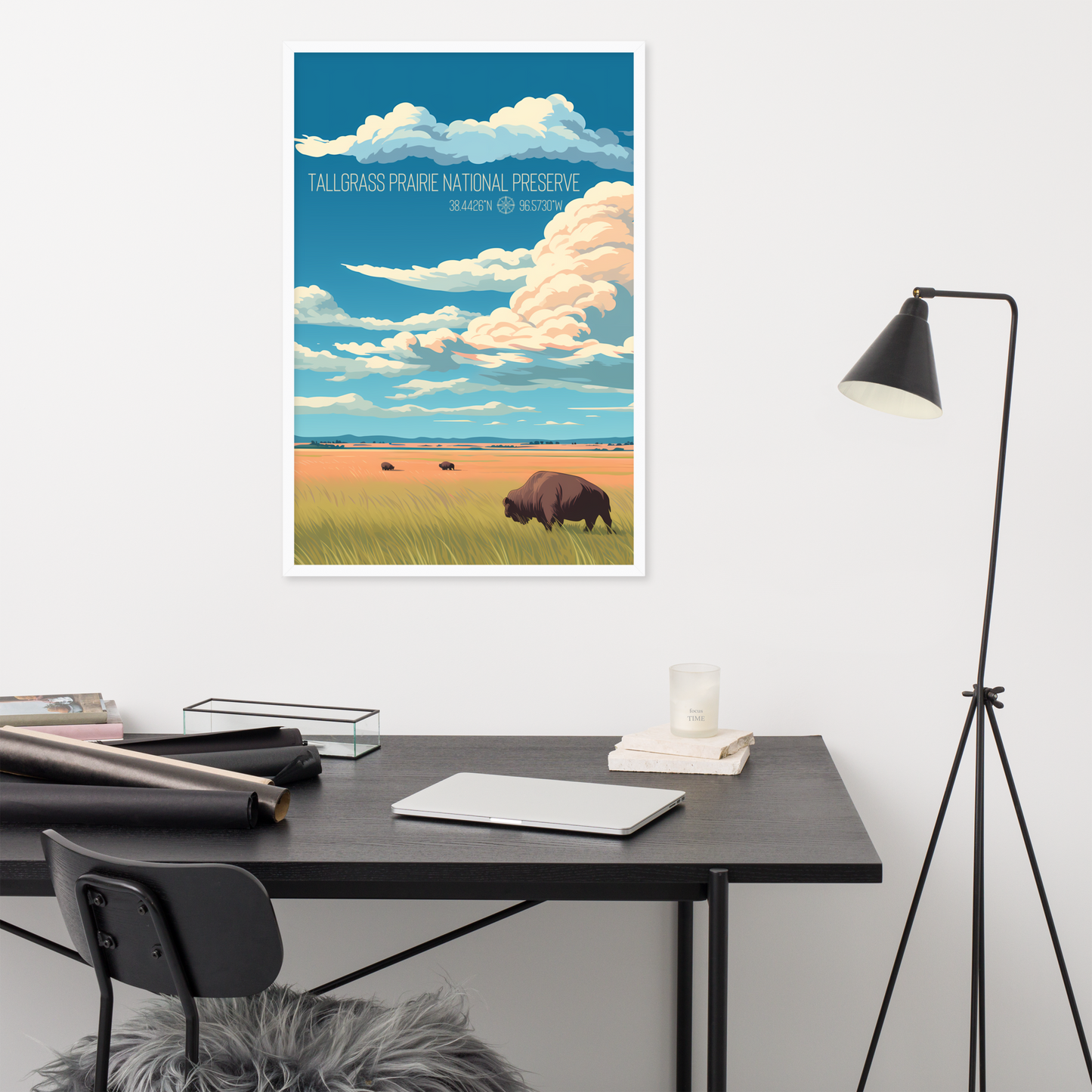 Kansas - Tallgrass Prairie National Preserve (Framed poster)