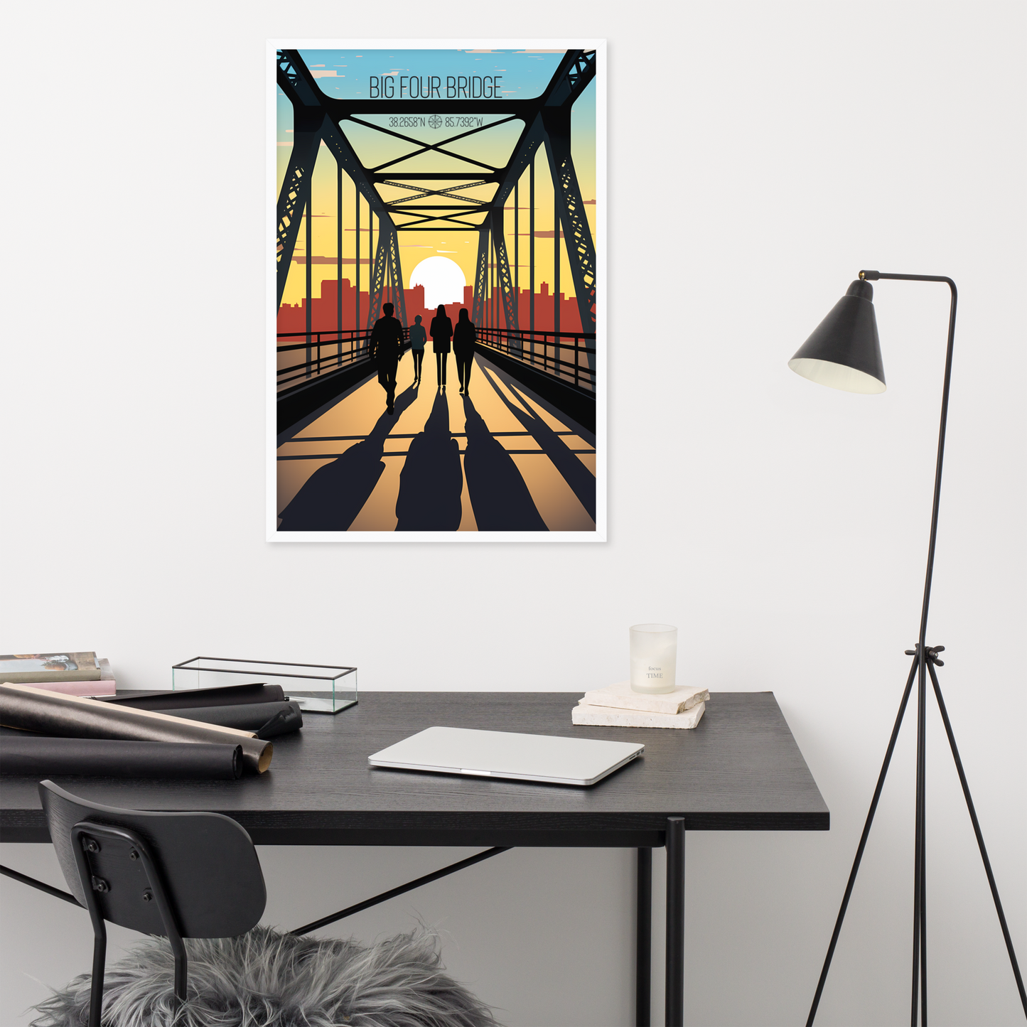 Kentucky - Big Four Bridge (Framed poster)