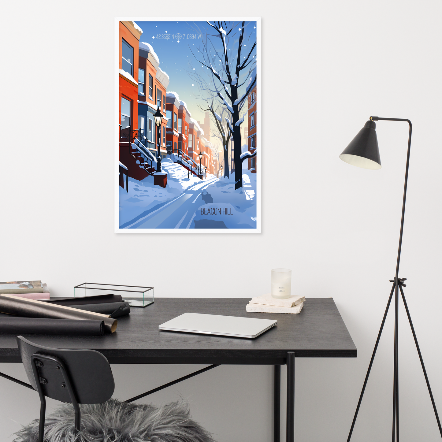 Massachusetts - Beacon Hill (Framed poster)