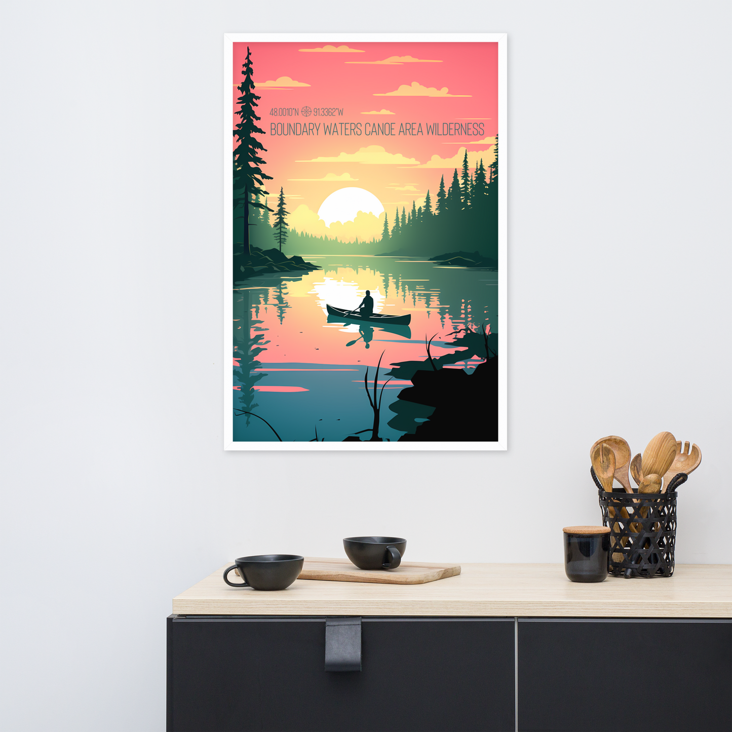 Minnesota - Boundary Waters Canoe Area Wilderness (Framed poster)