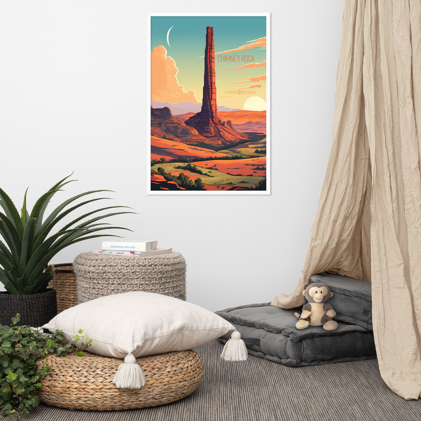 Nebraska - Chimney Rock (Framed poster)